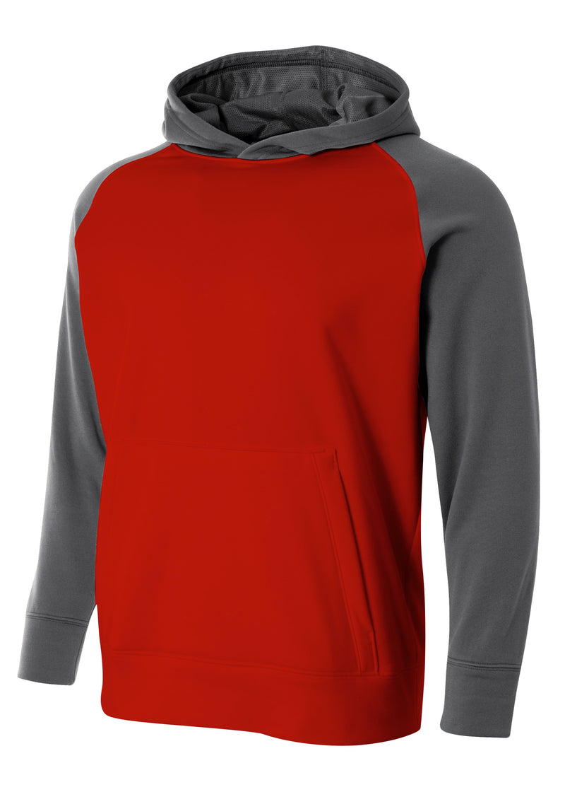 A4 Mens Color Block Tech Fleece Hoodie