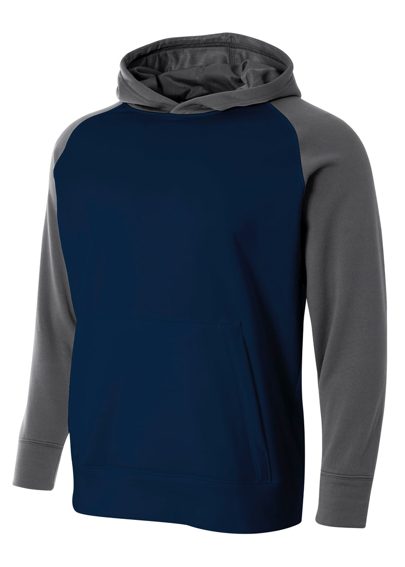 A4 Mens Color Block Tech Fleece Hoodie