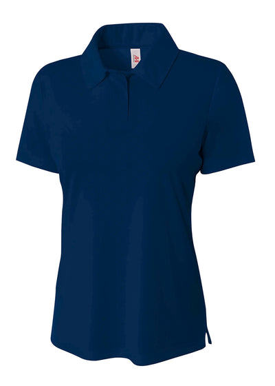 A4 Womens Solid Interlock Polo