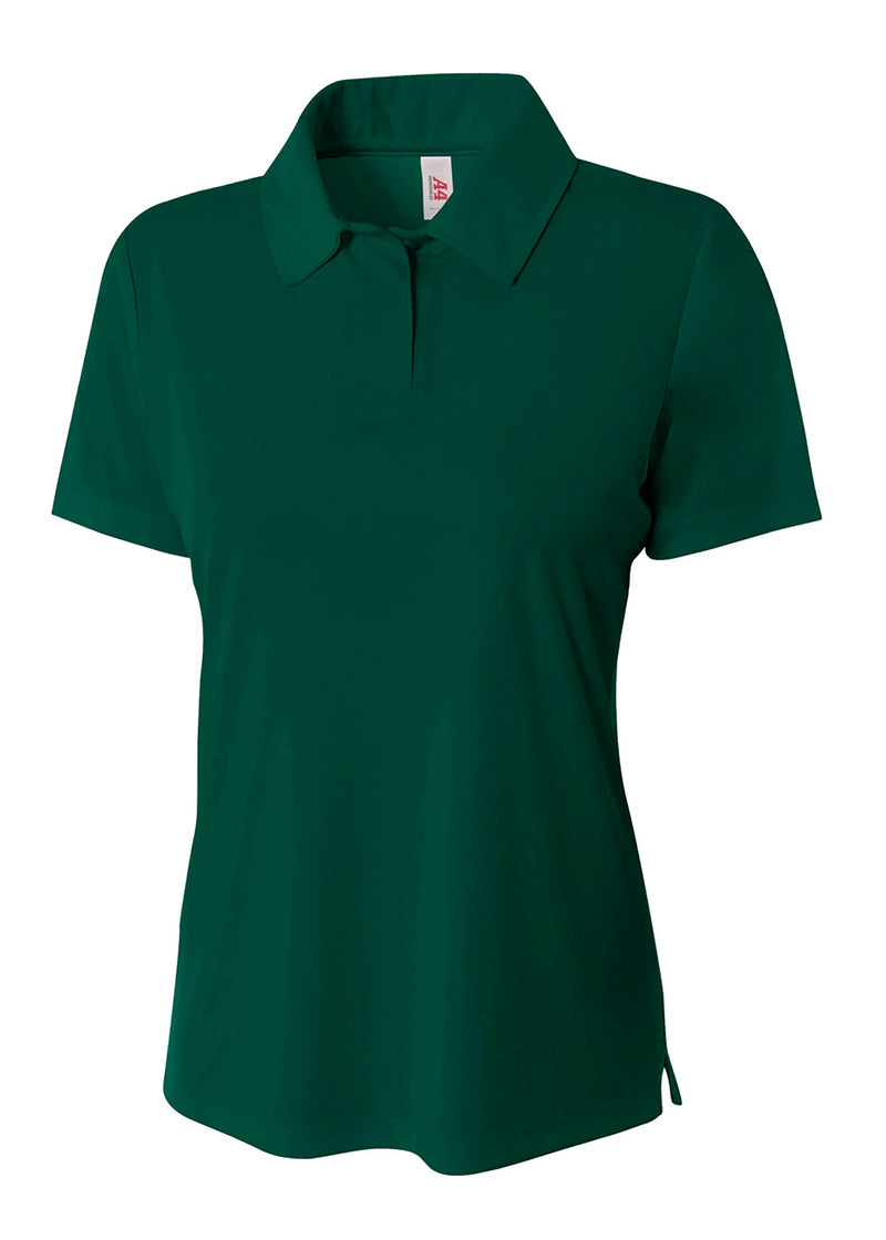 A4 Womens Solid Interlock Polo