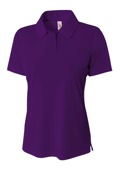 A4 Womens Solid Interlock Polo