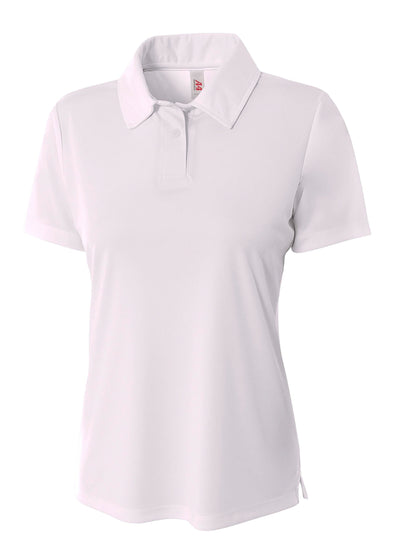 A4 Womens Solid Interlock Polo