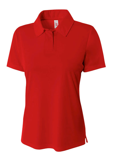 A4 Womens Solid Interlock Polo