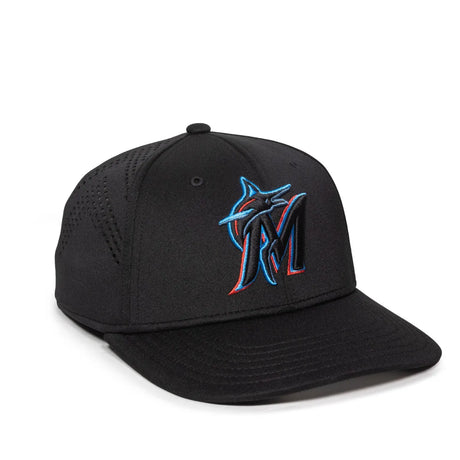 Outdoor Cap Miami Marlins™ Official MLB® Replica Structured Solid Panel Hat MLB-600 Fan Gear MLB Miami Marlins