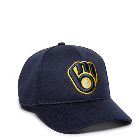 Outdoor Cap Milwaukee Brewers™ MLB® Replica Structured Solid Panel Hat MLB-350 Fan Gear MLB Milwaukee Brewers