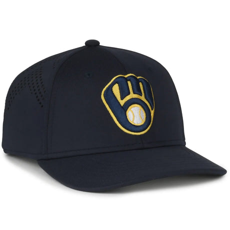 Outdoor Cap Milwaukee Brewers™ Official MLB® Replica Structured Solid Panel Hat MLB-650 Fan Gear MLB Milwaukee Brewers