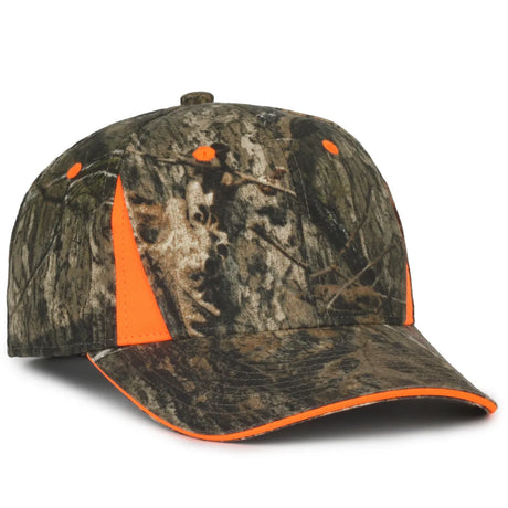 Outdoor Cap CBI-305 Camo/ Blaze Structured Solid Back Hat Unisex Accessories Hats & Caps