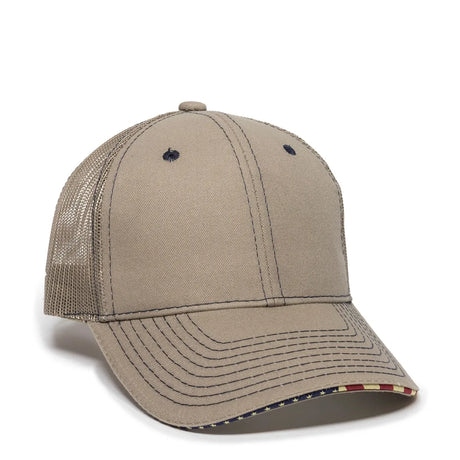 Outdoor Cap USA-800M Contrast Stitch Structured Trucker Hat Unisex Accessories Hats & Caps