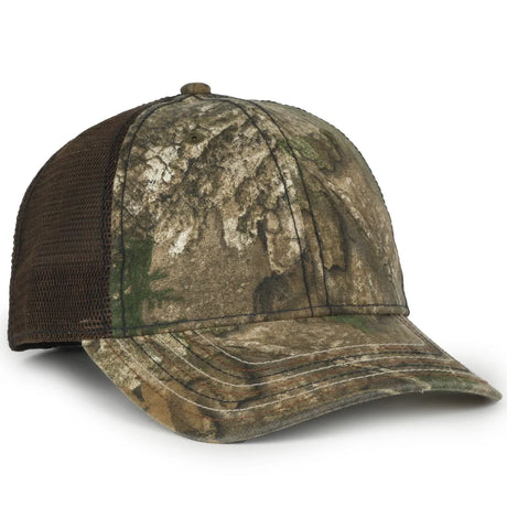 Outdoor Cap CWF-310 Flag Water Print Unstructured Trucker Hat Unisex Accessories Hats & Caps