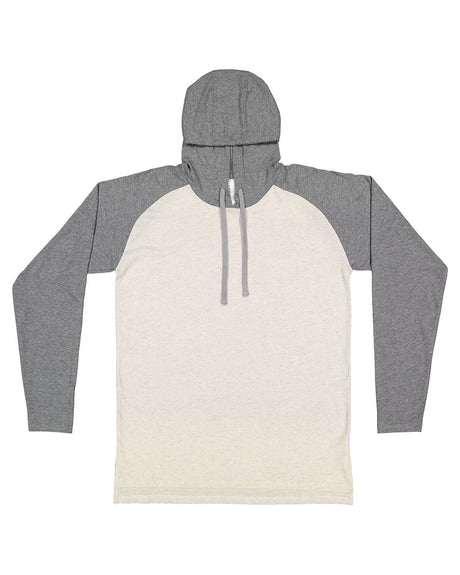 LAT Men's Fine Jersey Hooded Long Sleeve Raglan T-Shirt LAT
