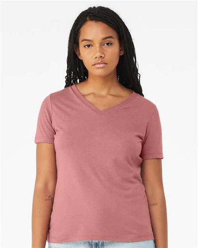 BELLA + CANVAS Women's Relaxed Triblend Short Sleeve V-Neck Tee