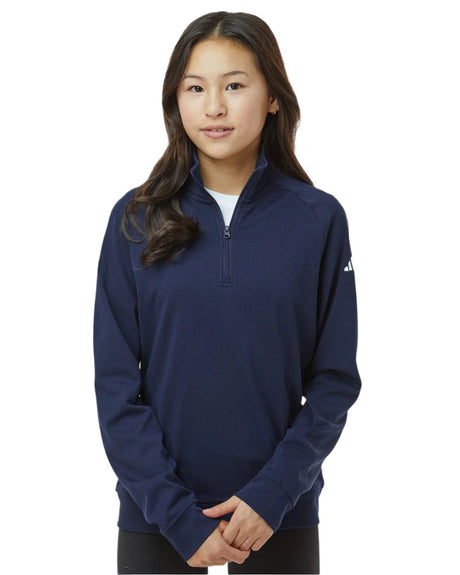 adidas Youth Quarter-Zip Pullover Youth Apparel Shirts & Tops