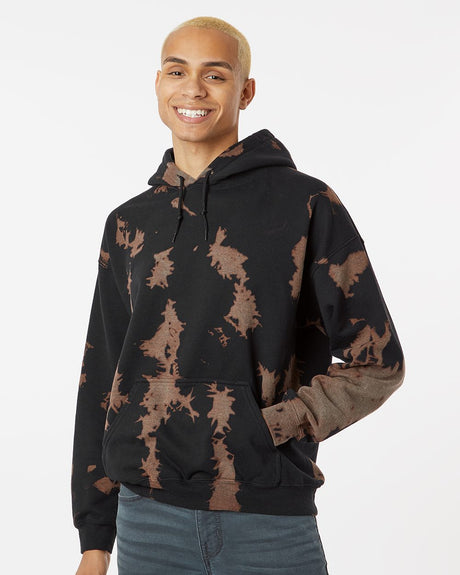 Dyenomite Men's Essential Fleece Bleach Wash Hooded Sweatshirt Mens Apparel Sweatshirts & Fleece