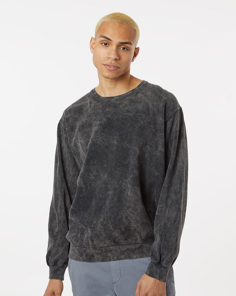 Dyenomite Men's Premium Fleece Mineral Wash Crewneck Sweatshirt Mens Apparel Sweatshirts & Fleece