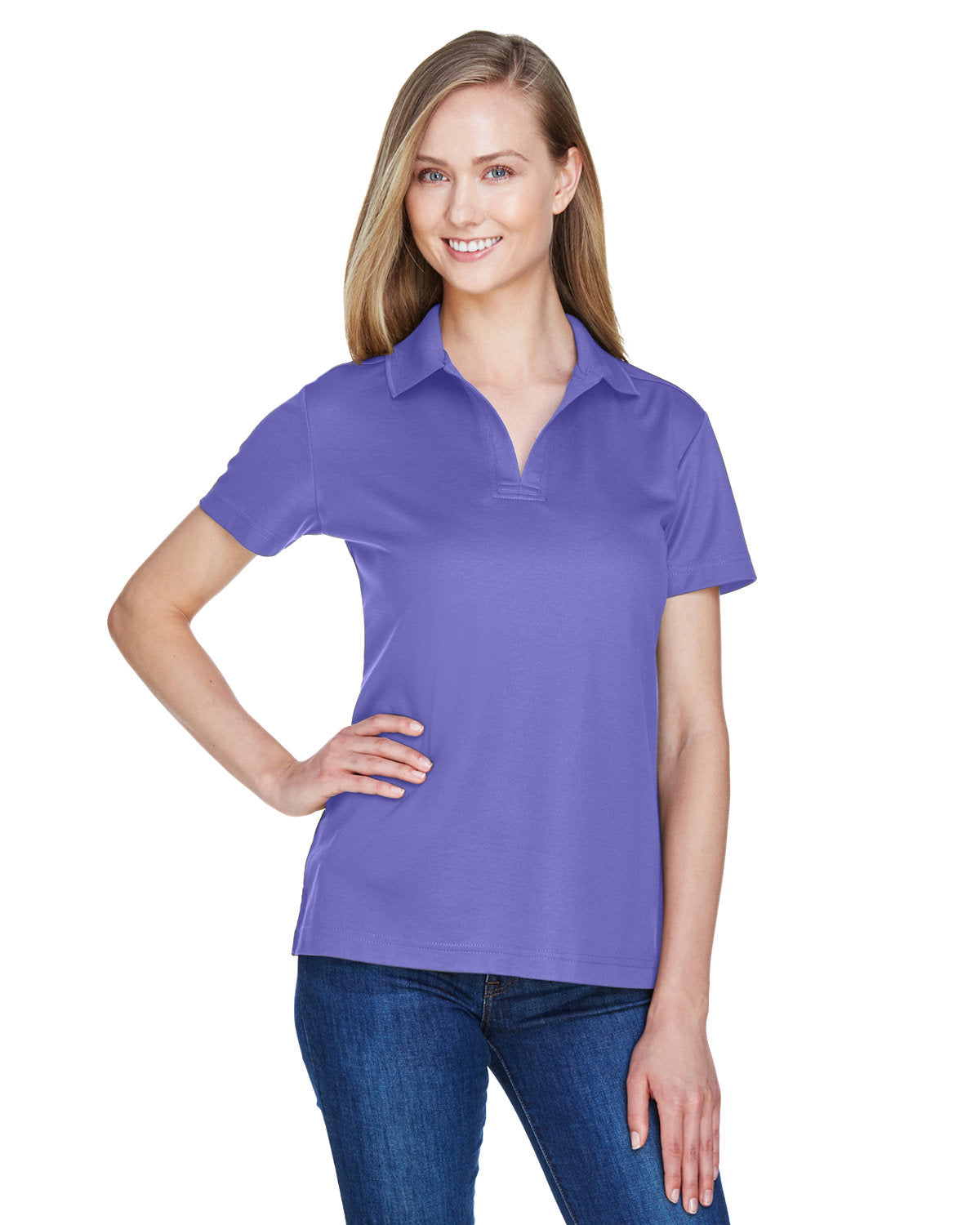 Devon & Jones CrownLux Performance Ladies' Plaited Polo
