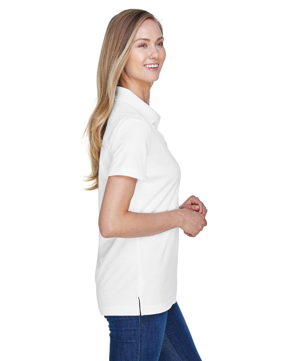 Devon & Jones CrownLux Performance Ladies' Plaited Polo