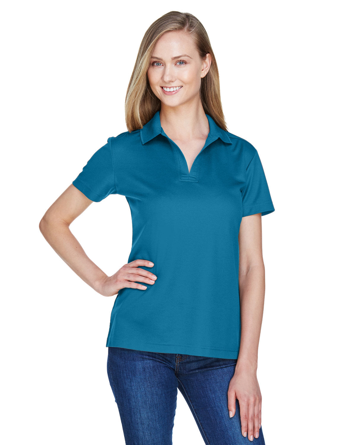 Devon & Jones CrownLux Performance Ladies' Plaited Polo