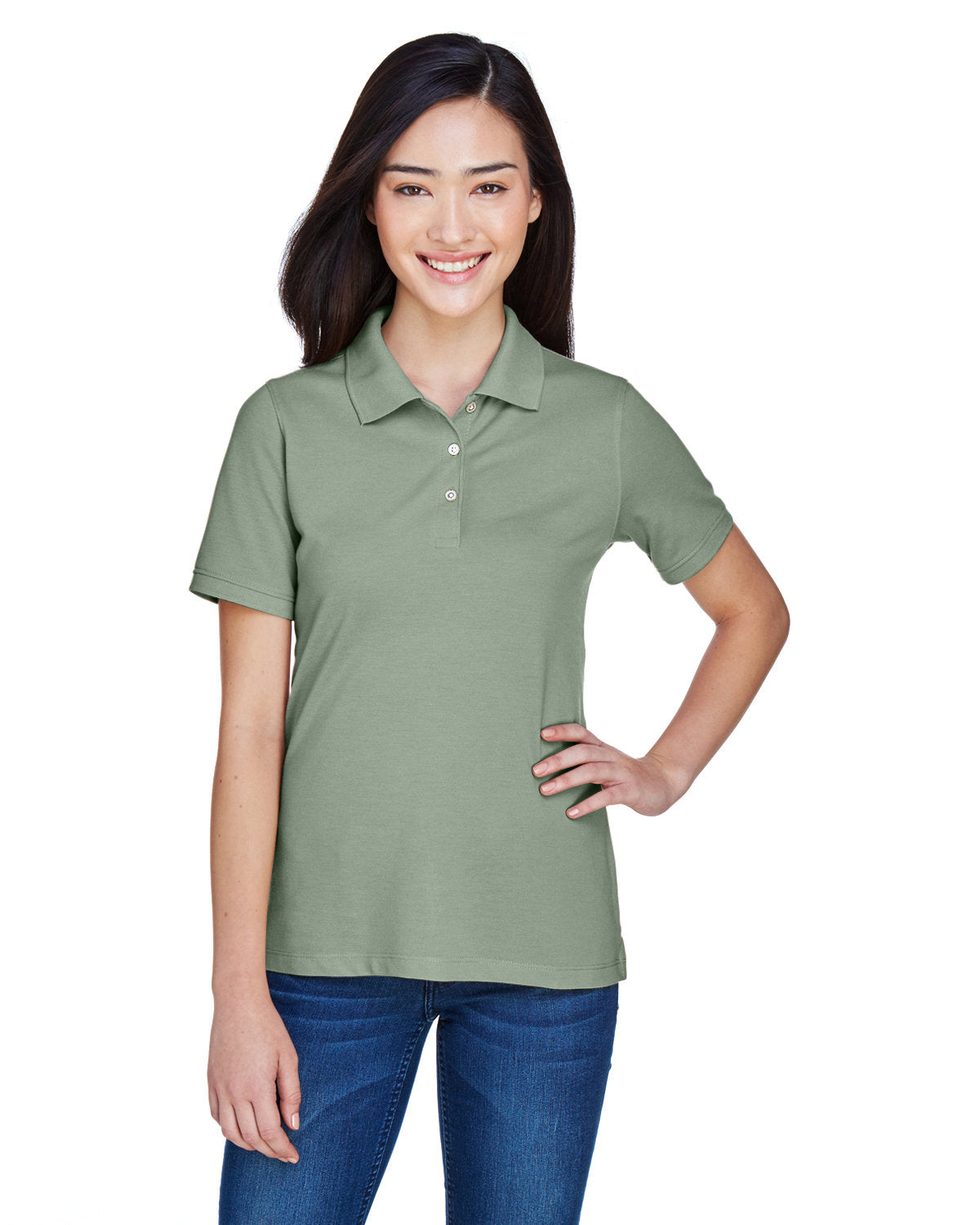 Harriton Ladies' 5.6 oz. Easy Blend Polo