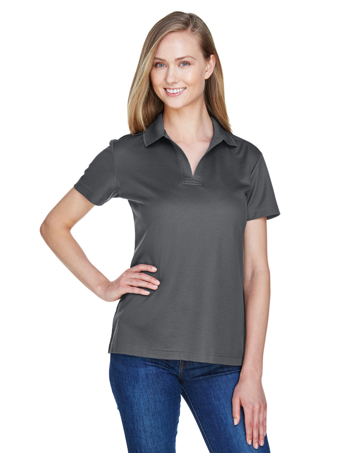 Devon & Jones CrownLux Performance Ladies' Plaited Polo