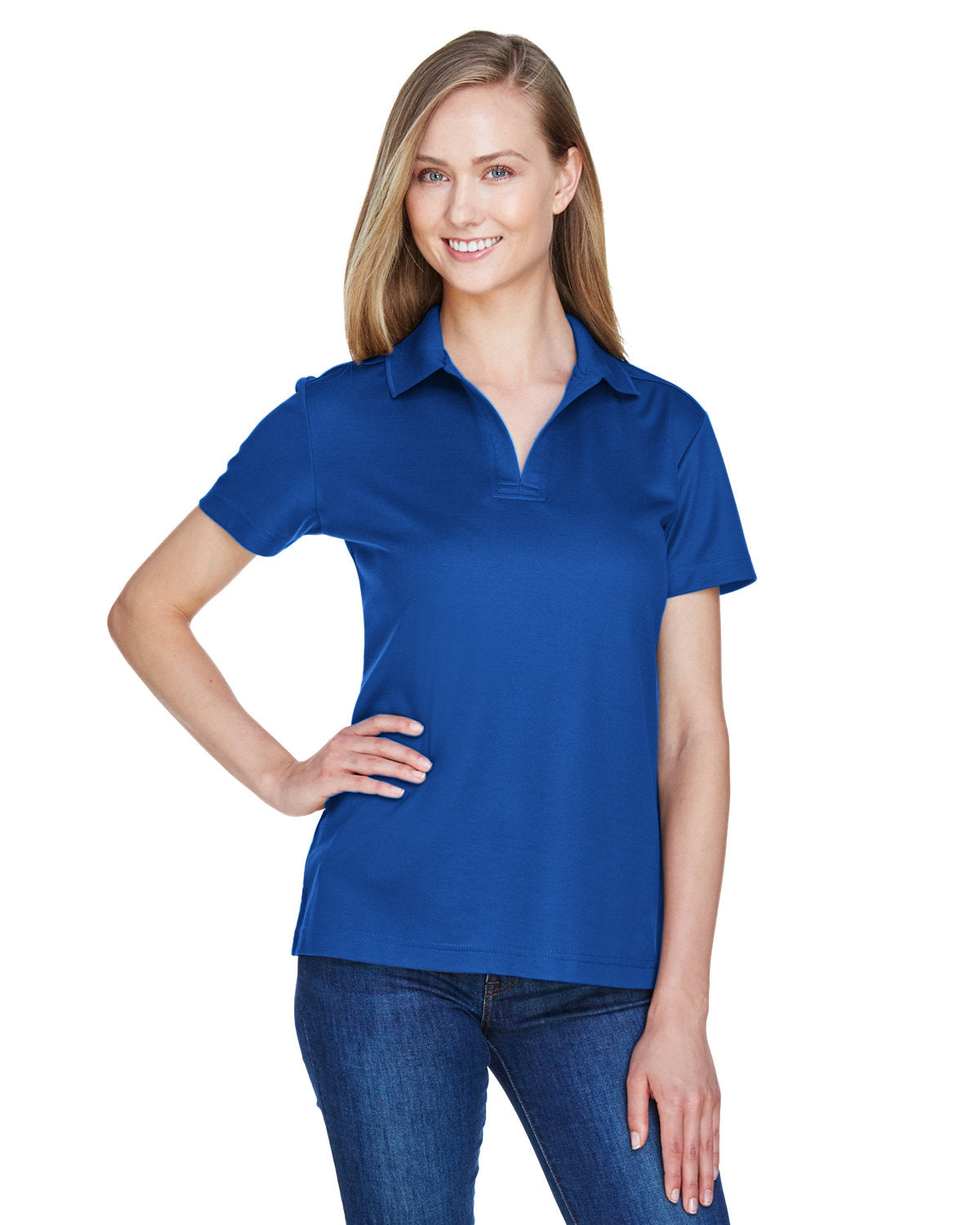 Devon & Jones CrownLux Performance Ladies' Plaited Polo