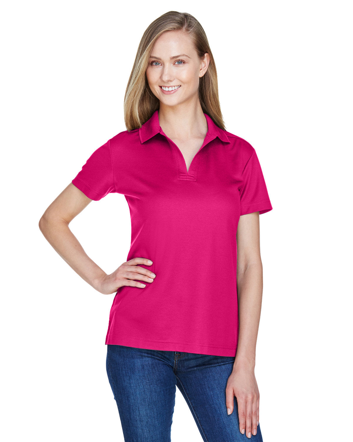 Devon & Jones CrownLux Performance Ladies' Plaited Polo