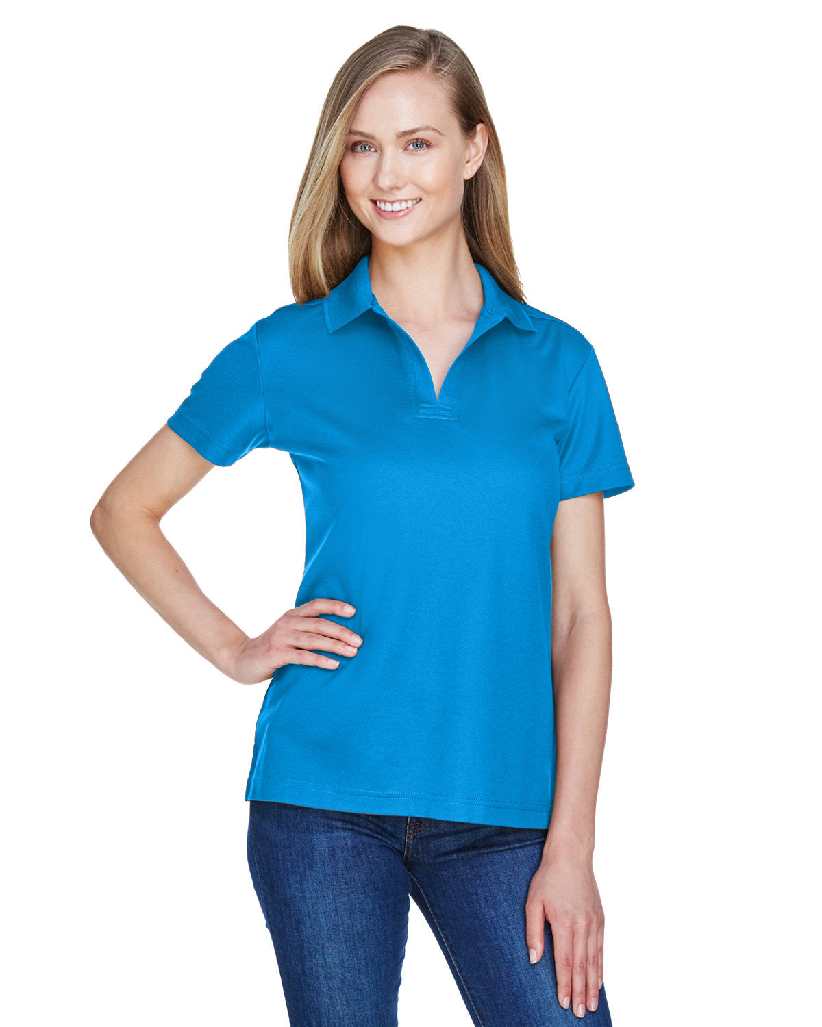 Devon & Jones CrownLux Performance Ladies' Plaited Polo