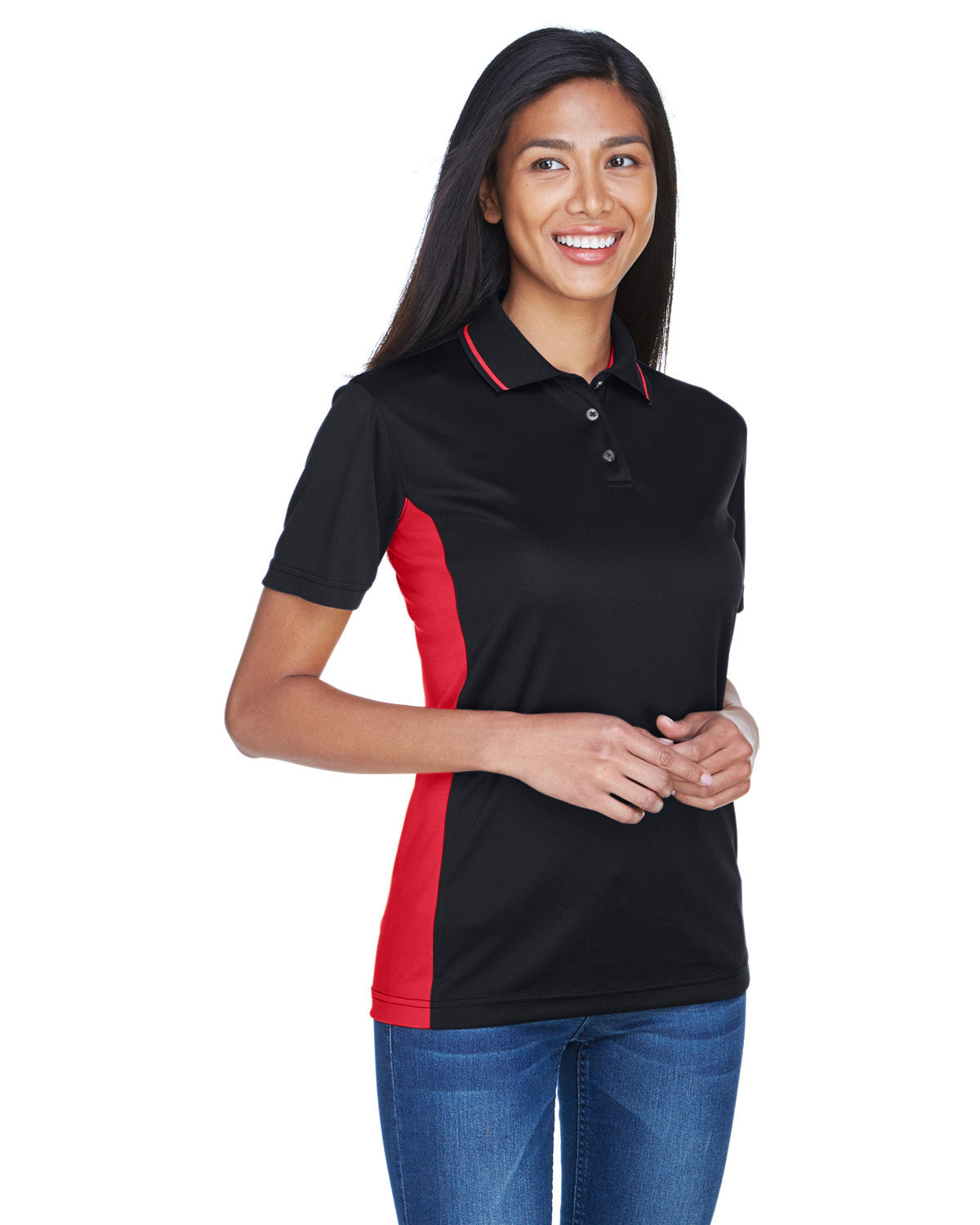 UltraClub Ladies' Cool & Dry Sport Two-Tone Polo UltraClub