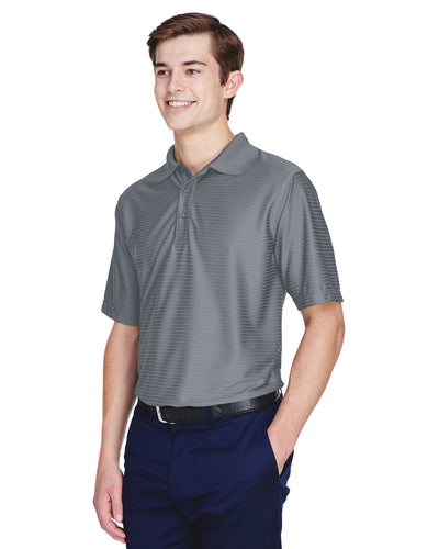 UltraClub Men's Cool & Dry Elite Tonal Stripe Performance Polo
