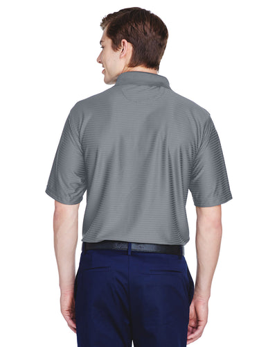UltraClub Men's Cool & Dry Elite Tonal Stripe Performance Polo