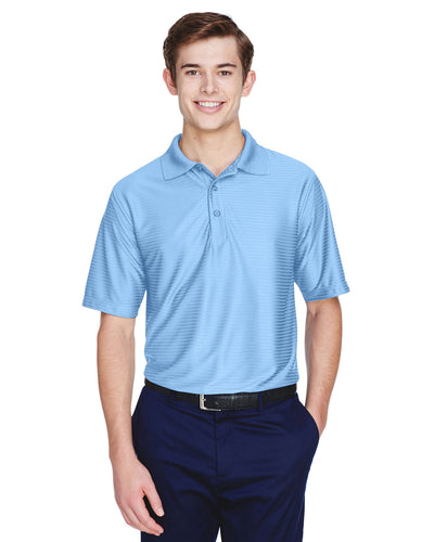 UltraClub Men's Cool & Dry Elite Tonal Stripe Performance Polo
