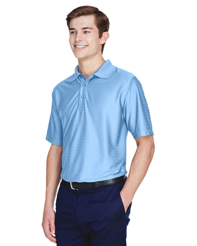 UltraClub Men's Cool & Dry Elite Tonal Stripe Performance Polo