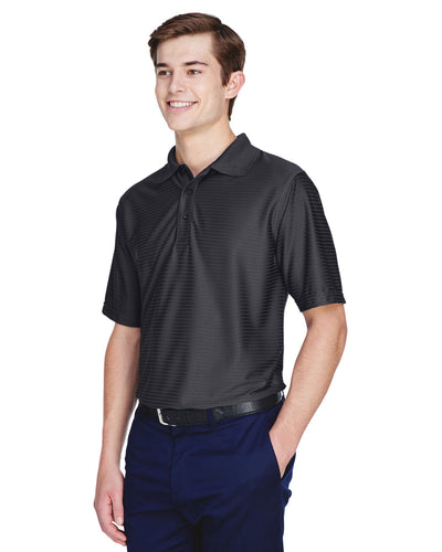 UltraClub Men's Cool & Dry Elite Tonal Stripe Performance Polo
