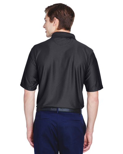 UltraClub Men's Cool & Dry Elite Tonal Stripe Performance Polo