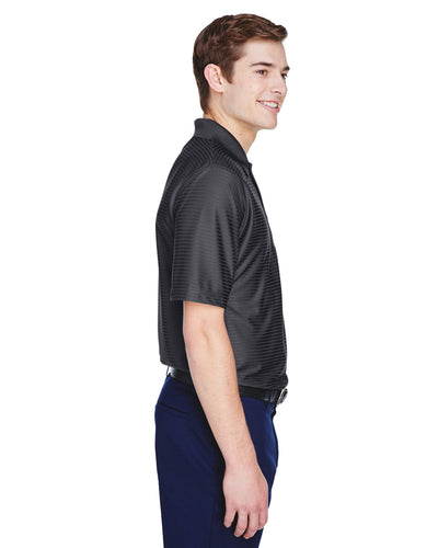 UltraClub Men's Cool & Dry Elite Tonal Stripe Performance Polo
