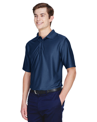 UltraClub Men's Cool & Dry Elite Tonal Stripe Performance Polo