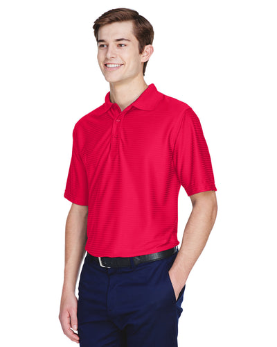 UltraClub Men's Cool & Dry Elite Tonal Stripe Performance Polo