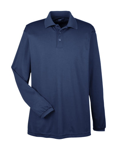 UltraClub Adult Cool & Dry Long-Sleeve Mesh Piqué Polo