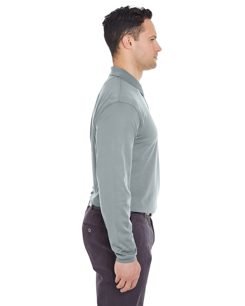 UltraClub Adult Cool & Dry Long-Sleeve Mesh Piqué Polo