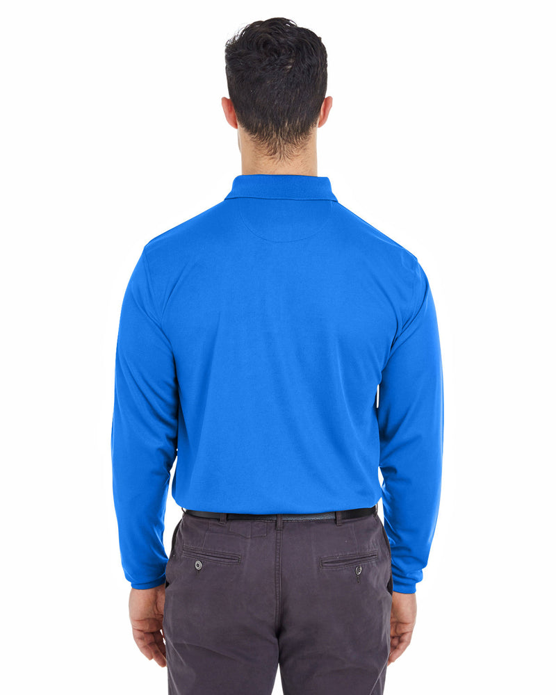 UltraClub Adult Cool & Dry Long-Sleeve Mesh Piqué Polo