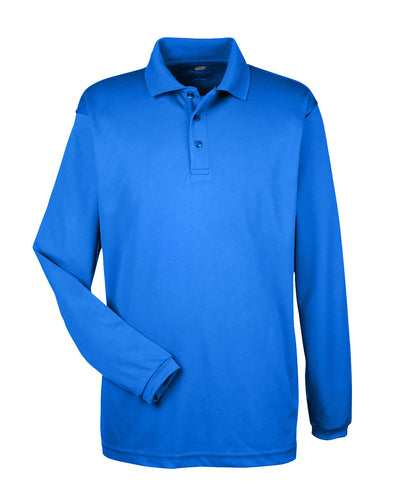 UltraClub Adult Cool & Dry Long-Sleeve Mesh Piqué Polo