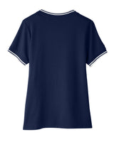 Devon & Jones Ladies' CrownLux Performance™ Plaited Tipped V-Neck Polo Devon & Jones