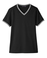 Devon & Jones Ladies' CrownLux Performance™ Plaited Tipped V-Neck Polo Devon & Jones