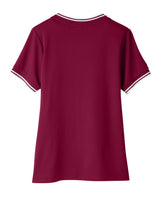 Devon & Jones Ladies' CrownLux Performance™ Plaited Tipped V-Neck Polo Devon & Jones