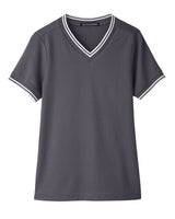 Devon & Jones Ladies' CrownLux Performance™ Plaited Tipped V-Neck Polo Devon & Jones