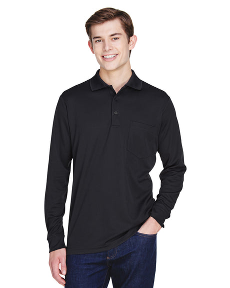 CORE365 Adult Pinnacle Performance Long-Sleeve Piqué Polo with Pocket CORE365