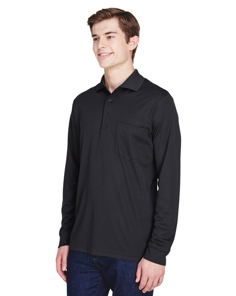 CORE365 Adult Pinnacle Performance Long-Sleeve Piqué Polo with Pocket CORE365