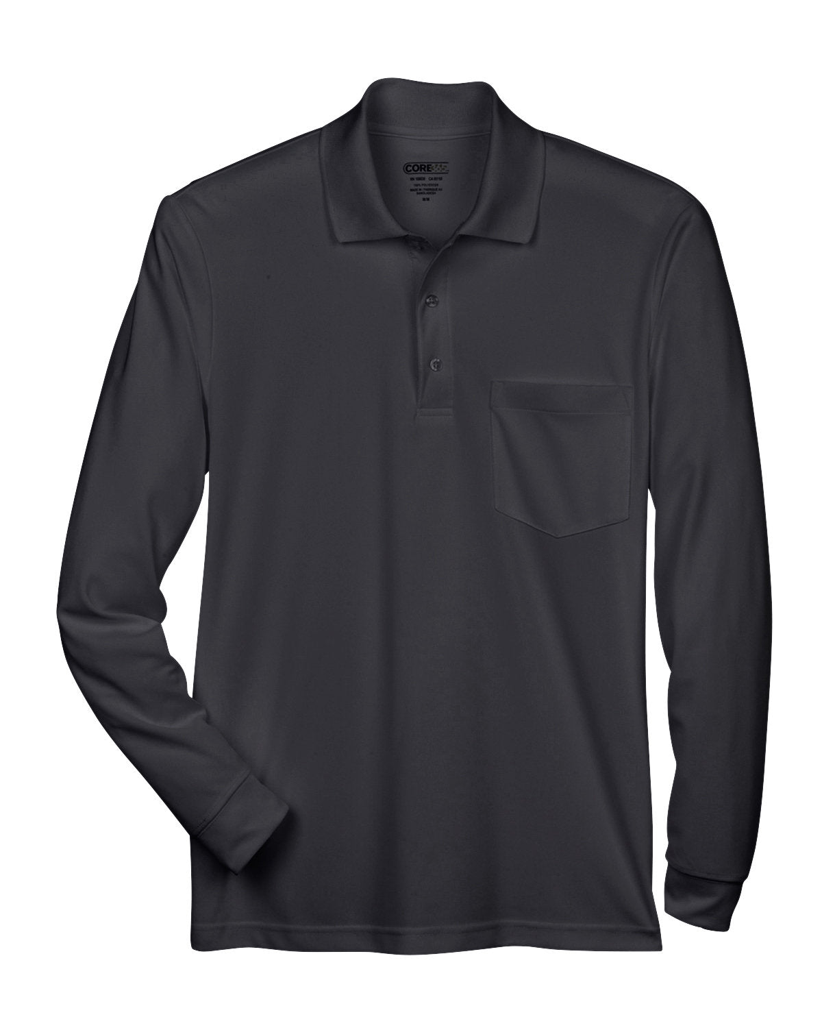 CORE365 Adult Pinnacle Performance Long-Sleeve Piqué Polo with Pocket CORE365