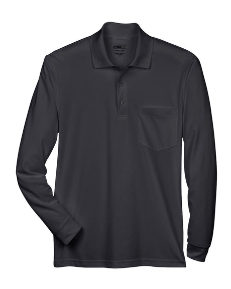 CORE365 Adult Pinnacle Performance Long-Sleeve Piqué Polo with Pocket CORE365