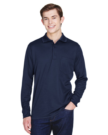 CORE365 Adult Pinnacle Performance Long-Sleeve Piqué Polo with Pocket CORE365