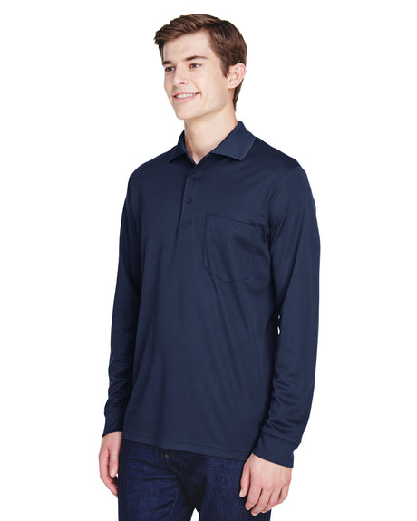 CORE365 Adult Pinnacle Performance Long-Sleeve Piqué Polo with Pocket CORE365